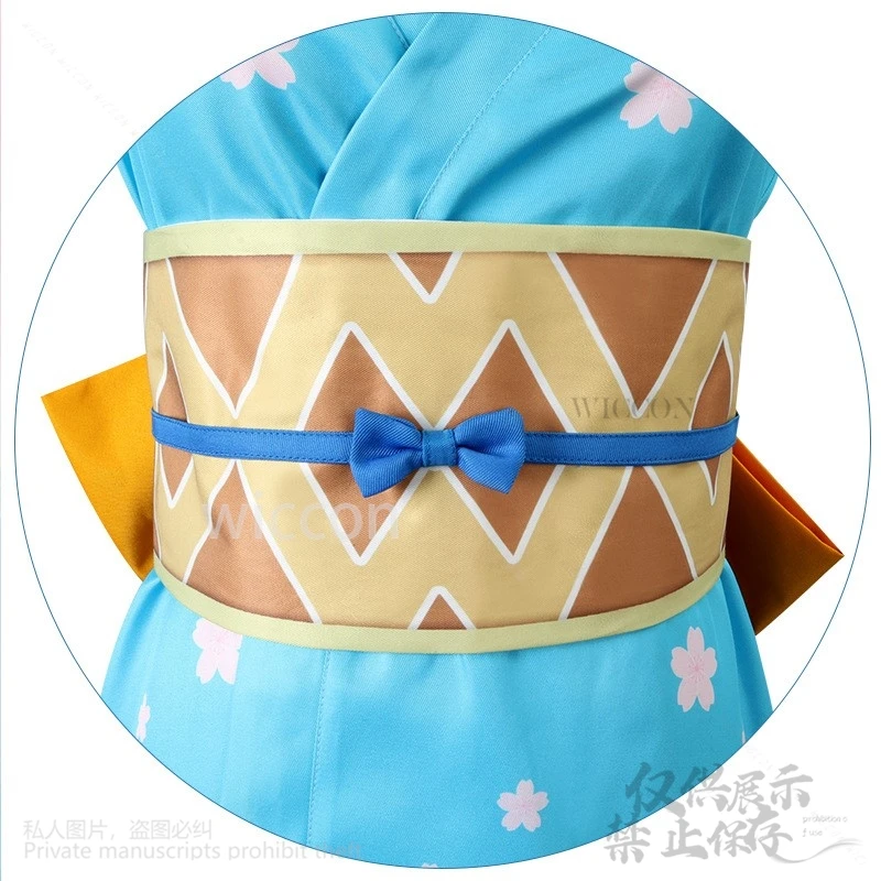 Anime Cartoon Nami Cosplay Sexy Japanese Blue Kimono Sweet Cute Dress Lolita Orange Wigs Jirai Kei Costume Shoes Cos Customized