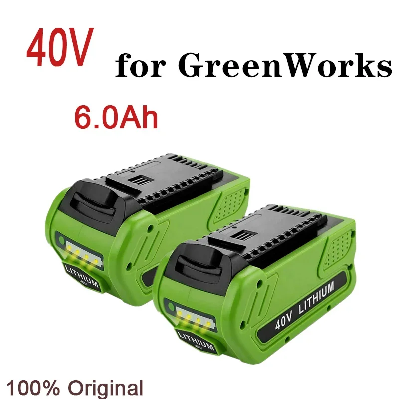 

GreenWorks 40V 6.0Ah battery, 18.0Ah power tool battery for G-MAX 29252 20202 22262 27062 21242 replacement of 40V power tools