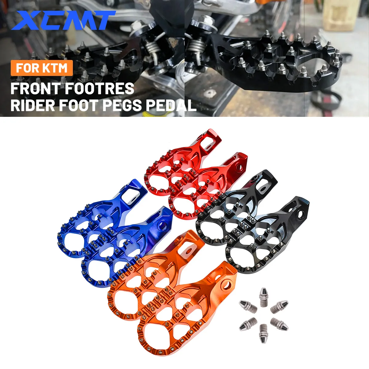 

For KTM 2024 EXC 300 Forged Aluminum Foot Pegs FootRest Footpegs Rests EXCF 350 450 XCW 500 2024 SX 125 SXF 450 XC XCF 2023-2024