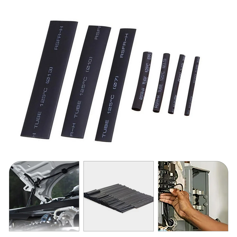 

508 шт. термоусадочная трубка, черная термоусадочная трубка, разъемы для проводов с электроизоляцией, защита суставов припоя, долговечность