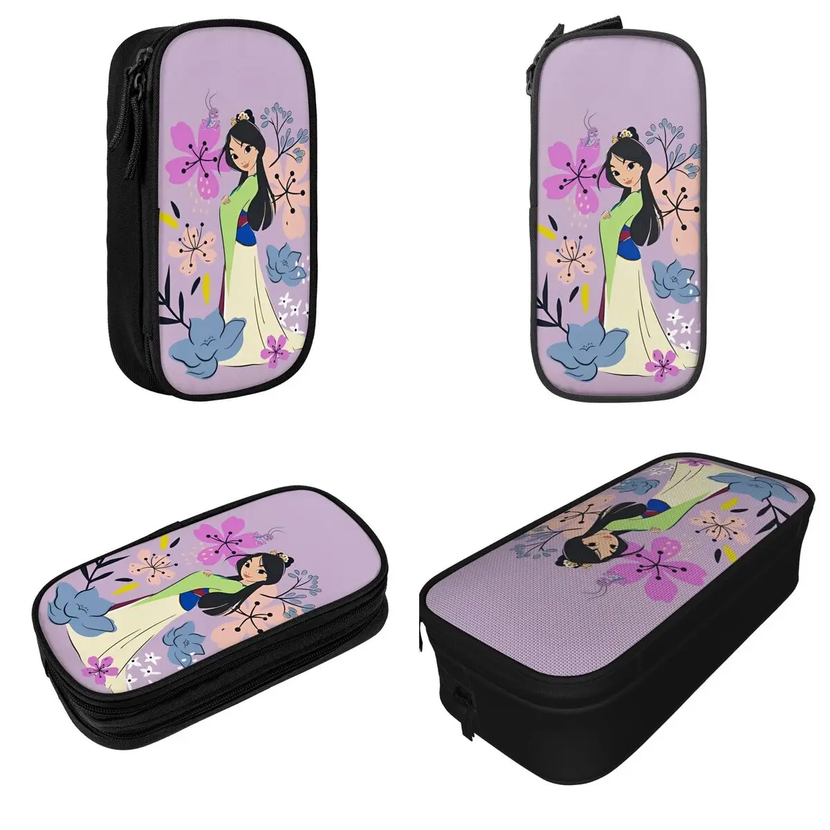 Creative Mulan Princess Beaty Cartoon Pencil Case Cute Mushu Pencilcases Pen Box Kid Big Capacity Bag School Supplies Stationery