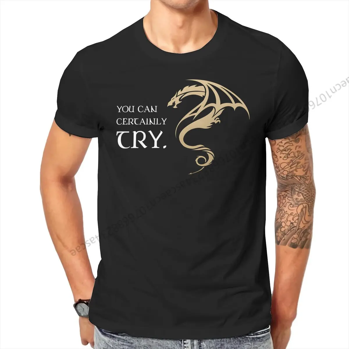 DND You Can Certainly Try Tshirt Graphic Men Tops Vintage Summer Cotton Clothing T Shirt