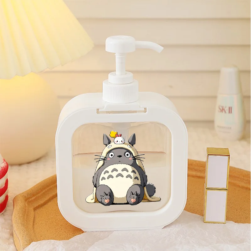 Totoro Soap Dispenser Liquid Hand Pump Miyazakis Anime Kawaii Refillable Shampoo Bottle Travel Portable Hand Soap Dispenser Gift view 4