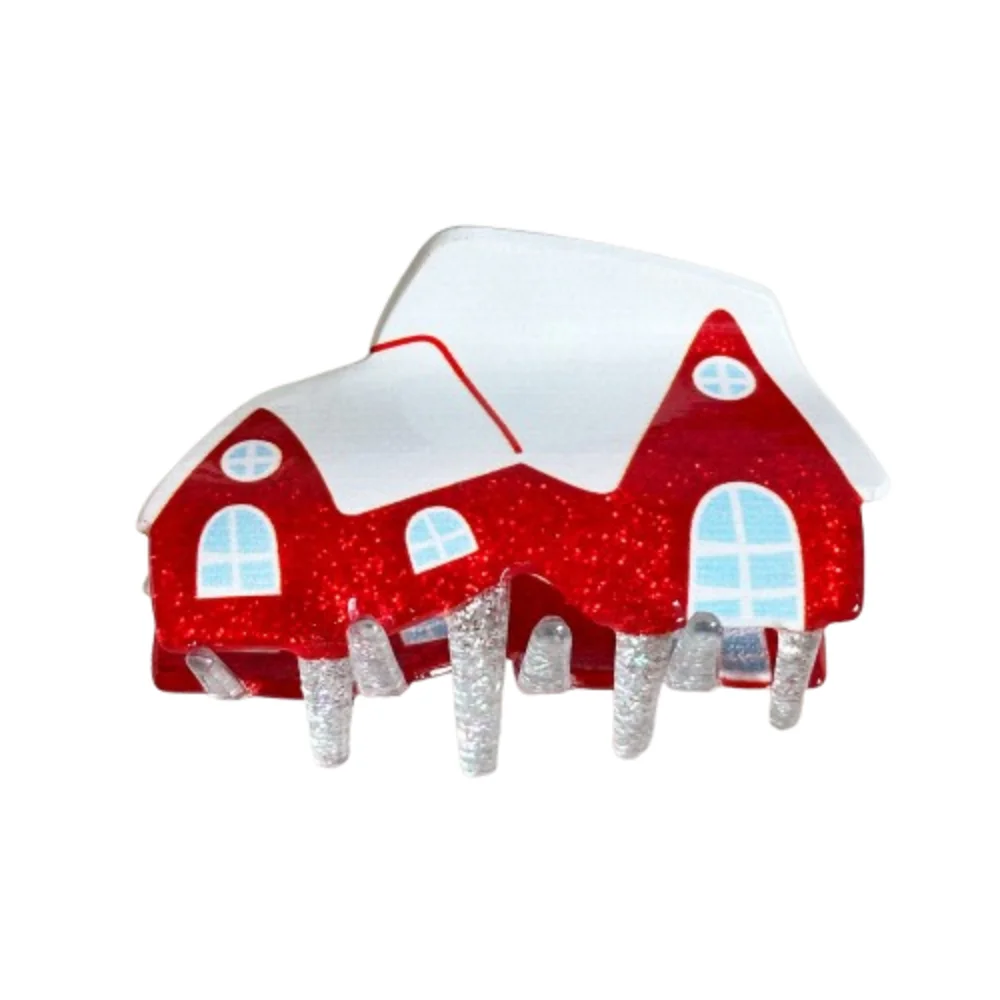

Acrylic Santa Claus Shark Clip Snowhouse Sweet Christmas Tree Hair Claw Cute Headwear Cartoon Hair Grab Clip Women
