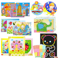 Children Stickers Toy DIY Handmade Material Pack Plush Ball/Diamond/Button/EVA/Dot Puzzle Toys Kids Rewards Birthday Gifts TMZ