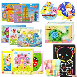 Children Stickers Toy DIY Handmade Material Pack Plush Ball/Diamond/Button/EVA/Dot Puzzle Toys Kids Rewards Birthday Gifts TMZ