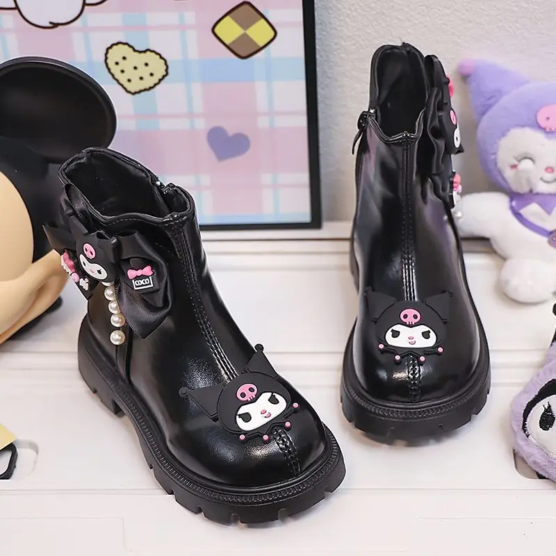 

Kawaii Kuromi My Melody Sanrio, детские удобные ботинки с милыми героями мультфильмов, студенческие термоботильоны, обувь, подарки для детей