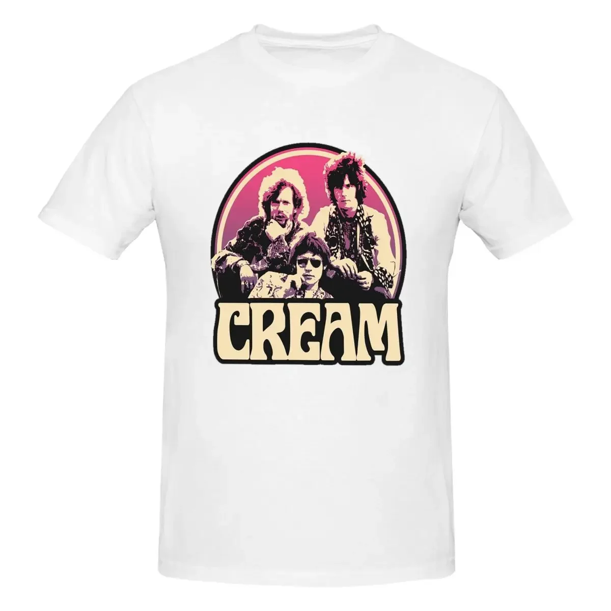 Cream Band 100% Cotton T-shirt Men's Classic T Shirts Men crew Neck Short Sleeve S-6XL