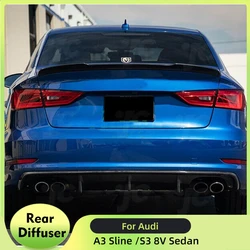 Carbon Fiber / FRP Diffuser Car Rear Bumper Guard Lip Diffuser Spoiler for Audi A3 Sline S3 Sedan 4-Door 2013 2014 2015 2016