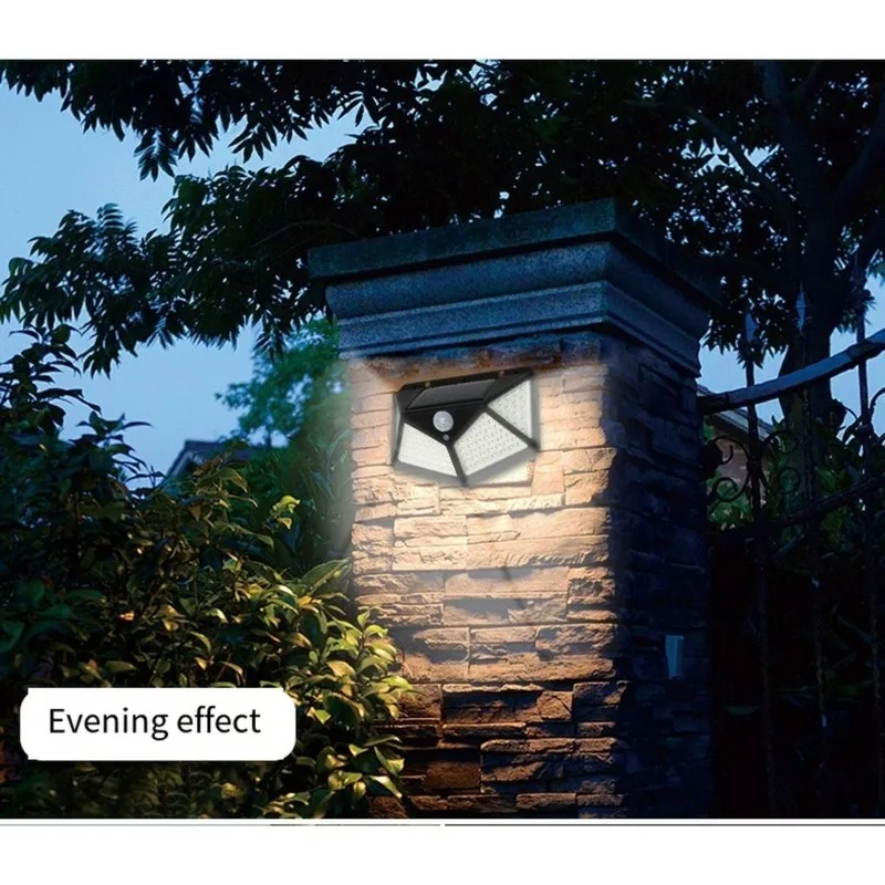 Outdoor Lighting For Garden And Parking- Solar LED Street Lamp,Motion Sensor, 100 Leds, 700 Lumens, Black Design