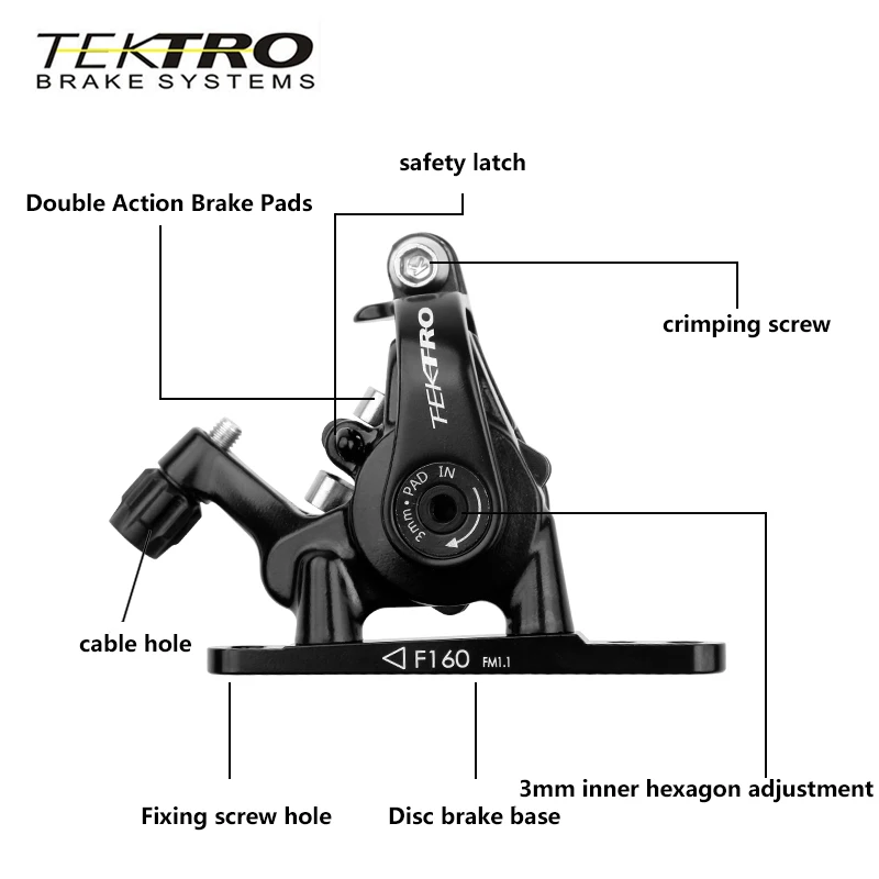 TEKTRO MD-C550 Road Bike Disc Brake Line pull Dual Piston Caliper Front/Rear Aluminum Alloy Disc Brakes Bicycle Accessories