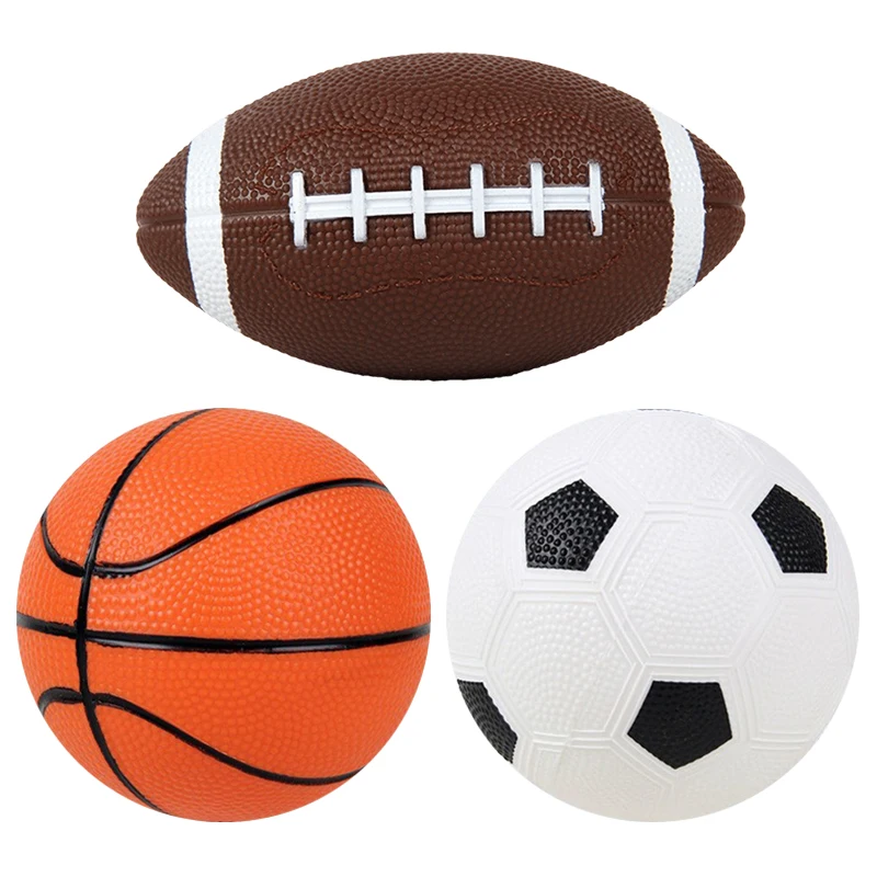 3PCS Mini Inflation Balls Basketball Football Rugby Parent-Child Game Interactive Body Coordination Training Prop Party Gift ZYF