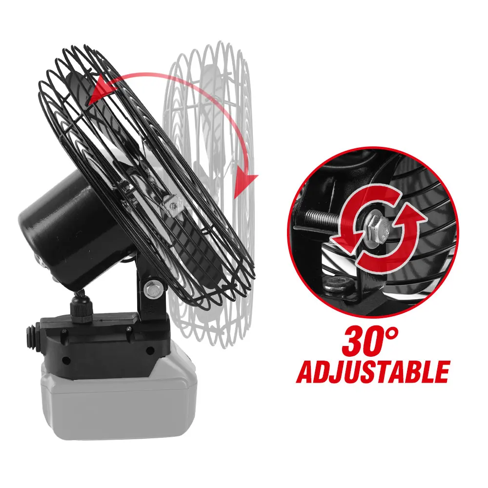 10000RPM Strong Wind Cordless Fan 200W Metal Mini Portable Fan For Home Outdoor Camping For Makita 18V Lithium-ion Battery