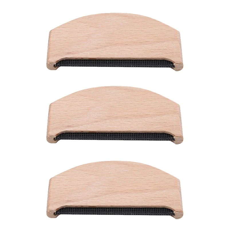 3X Wool Comb Wooden Pilling Fuzz Fabric Lint Remover Clothing Brush Tool For De-Pilling Clothing Garments Knits