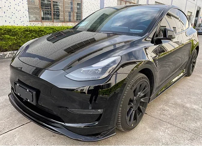 New！ For Tesla Model Y 2020 2021 2022 2023 ABS Glossy Black Bumper Front  Lip Rear Trunk Diffuser Side Skirts Spoiler Body Kit