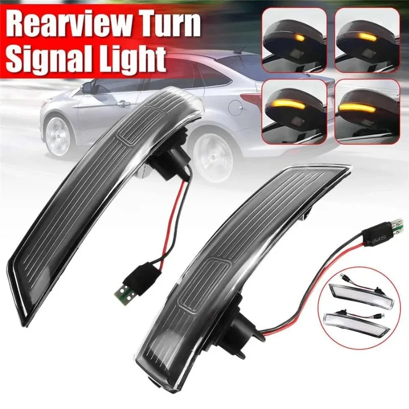 Smoke Lens LED Dynamic Turn Signal Light Side Wing Rearview Mirror Indicator Blinker Lamp For Ford Focus 2 3 MK2 MK3 Mondeo Mk4