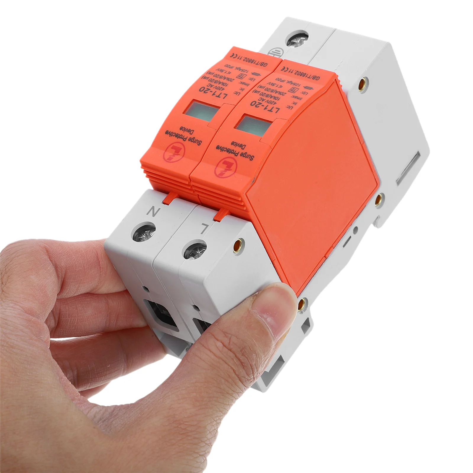 حامي عرام المنزلية مانع الأرض حامي الطاقة 2p20ka البلاستيك السكك الحديدية تصاعد جهاز واقية 20Ka صواعق لإنخفاض #1