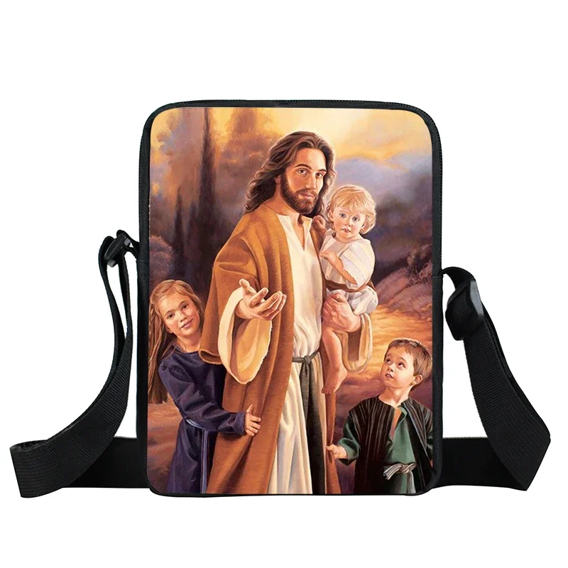 Our Lord Jesus / Virgin Mary of Guadalupe Print Messenger Bag Women Casual Shoulder Bags for Travel Christian Crossbody Bag Gift