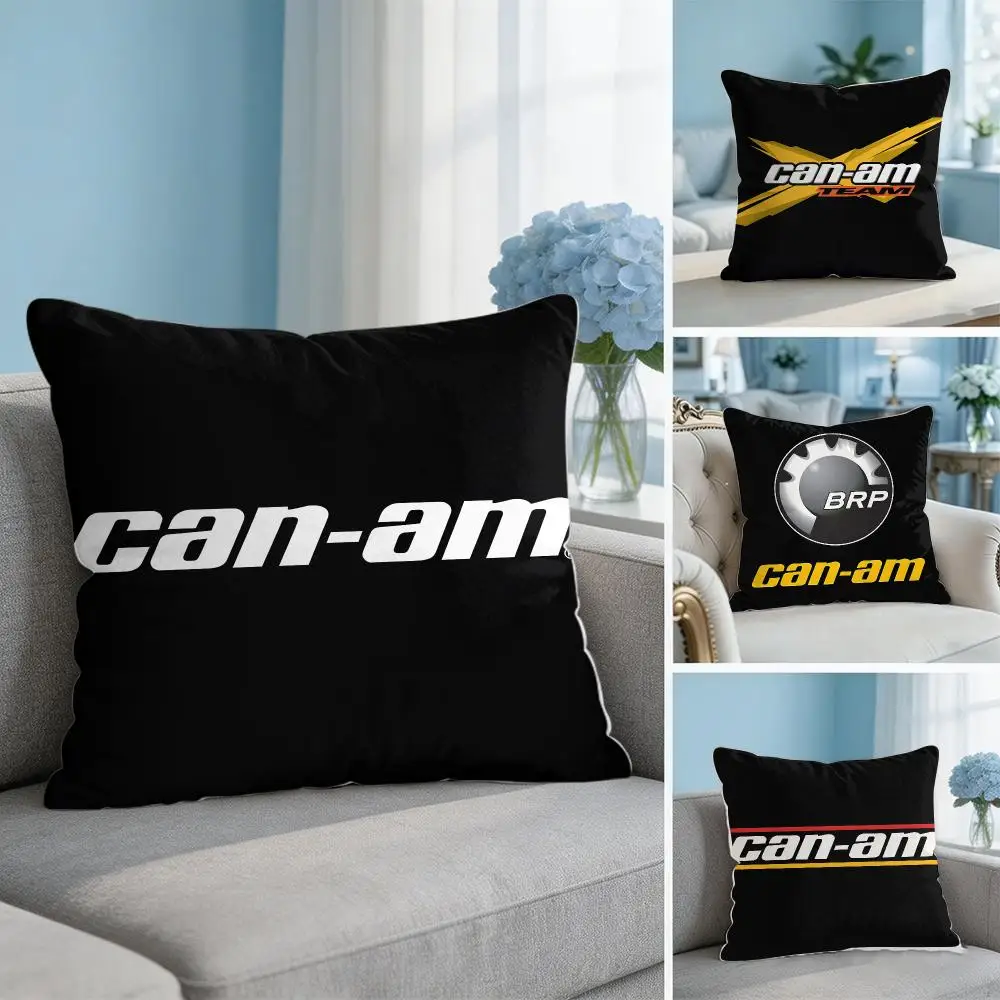 C-can-am Logo Luxury Logo Cushion Cover Soft Short Plush Throw Pillow Cover Hidden Zipper Cutecore Sofa Bedroom Home Decor