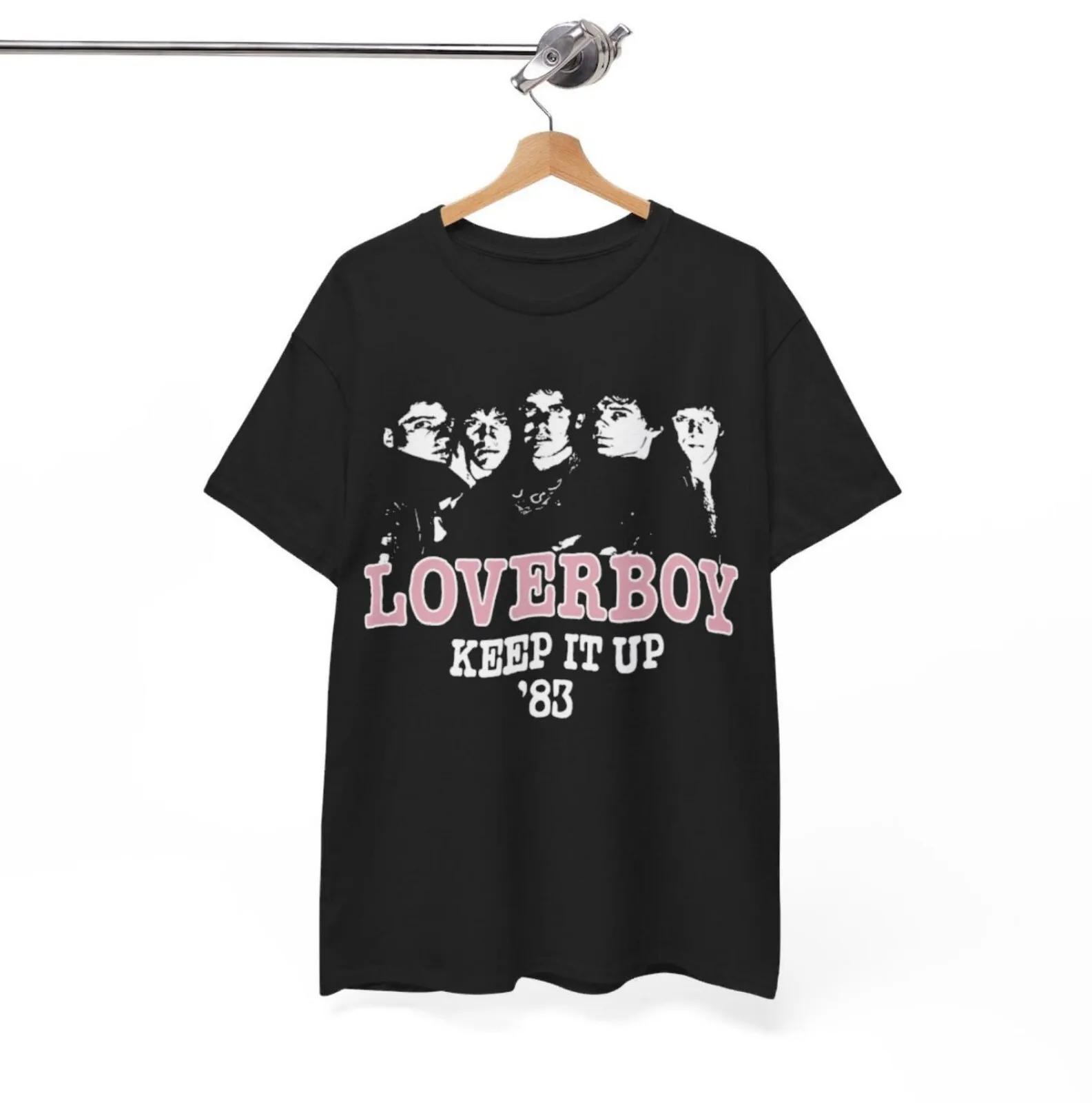Винтажная рубашка LOVERBOY BAND 1983 года, CONCERT TOUR, черная, унисекс, S-5XL