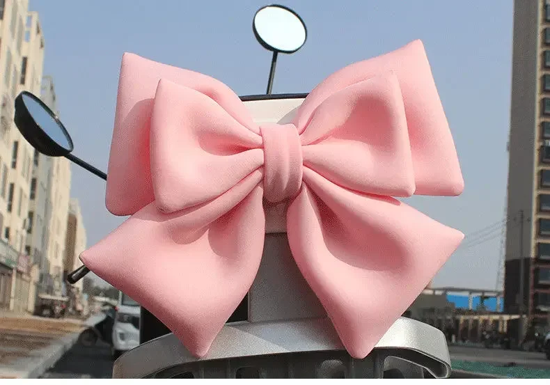 Helmet Universal Women\'s Bow Polyester Ribbon Bow Helmet Decoration Motorcycle Electric Bike Fashion Bowknot