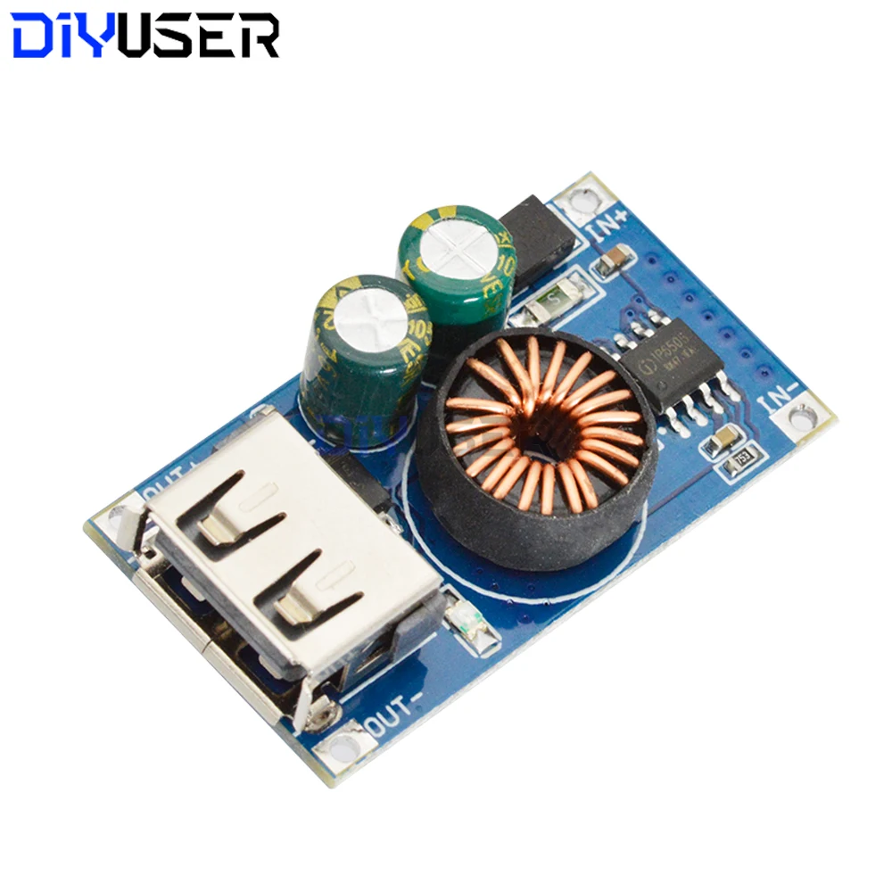 QC3.0 Fast Charger Module DC 6-32V to 5V/9V/12V Step Down Converter 24W with USB Port for iPhone Samsung Huawei