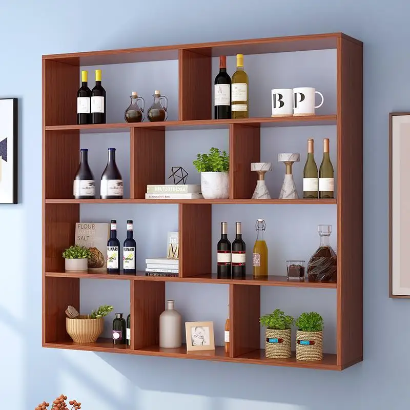 Estante de pared para comedor, estante para vino para el hogar, estantes para muebles de Bar, estante colgante para vino, estante creativo multicapa, gabinete de vino moderno