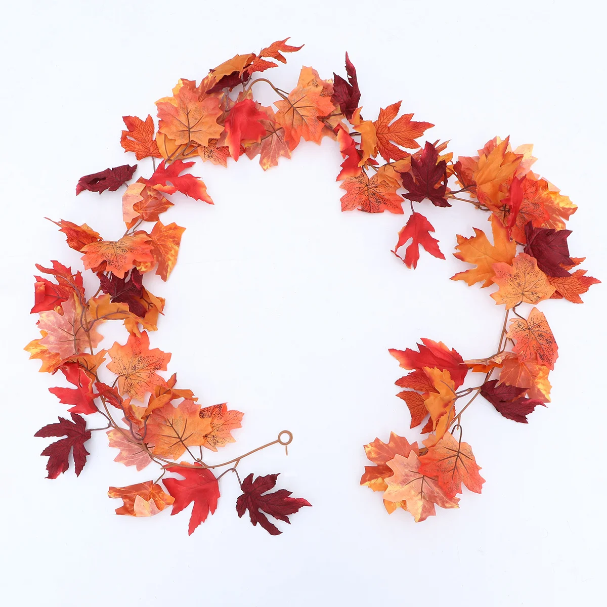 

1pc Artificial Maple Rattan Dark Red Simulation Leaves Vine For Halloween Thanksgiving Decor Wedding Party Garden Fence Indoor