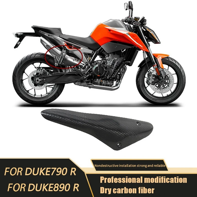 Motorcycle Real Carbon Fiber Exhaust Pipe Cover Exhaust Protective Cover For DUKE 790 DUKE 890 890R 2020-2022 Accessories Kits