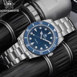 ADDIESDIVE Hot Sale Men Fashion Watch BGW9 Blue Luminous Bubble Mirror Glass 20Bar Waterproof 316L Stainless Steel Quartz Watch