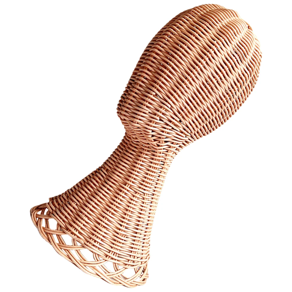 

Rattan Hat Display Stand Woven Head Rack Holder for Table Caps Fedora Storage Organizer Closet Hat Rack Stand