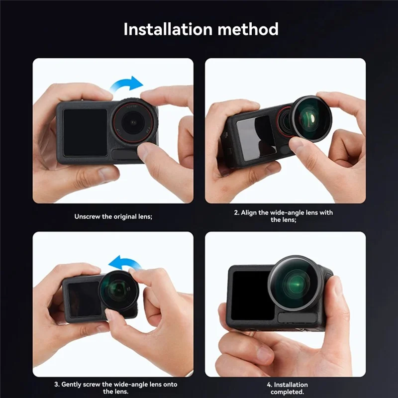 

Прозрачный широкоугольный фильтр ABSY HD для камеры DJI Osmo Action 5 Pro, удлиняющий обзор до 180° ° Аксессуар для фотографии