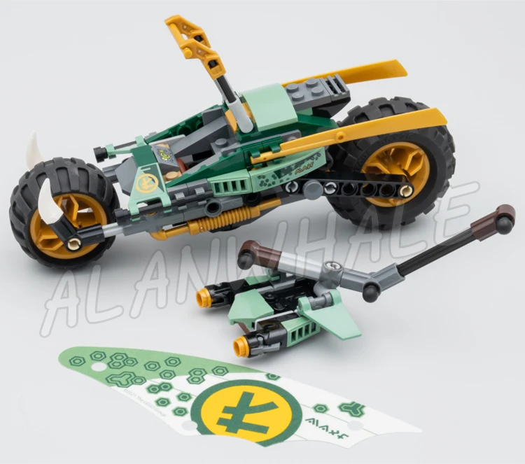 183-teiliges Shinobi 2-in-1 Fahrzeug Lloyd's Dschungel-Chopper-Bike Insel Abnehmbarer Flieger 60037 Bausteine Spielzeug Kompatibel mit Modell