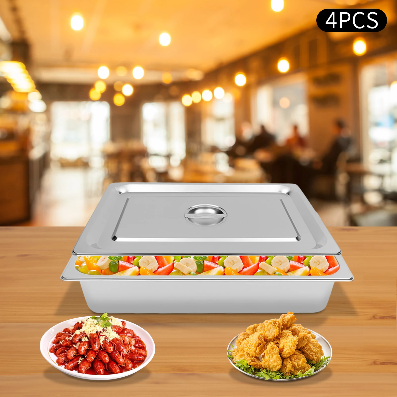 Stainless Steel Tableware Set Large Capacity 4 Packaged Stove Plates for Restaurants and Catering Companies