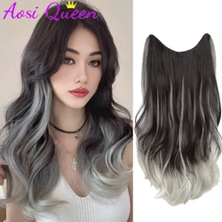 AS Wig Piece Female One Piece Big Wavy Long Curly Hair Increase Volume Fluffy Simulation Highlighting Hair Extension Piece