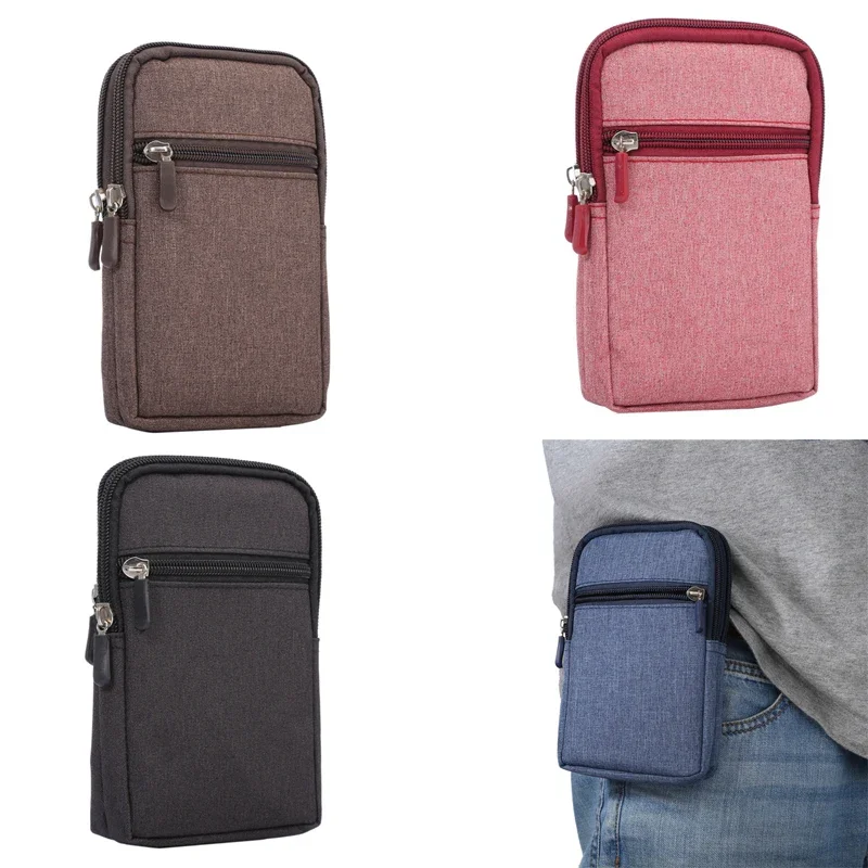 Portable Denim Cowbody Phone Bag Belt Clip Waist Fanny Pack Purse Case Cover for Samsung for Xiaomi for Huawei 6.3