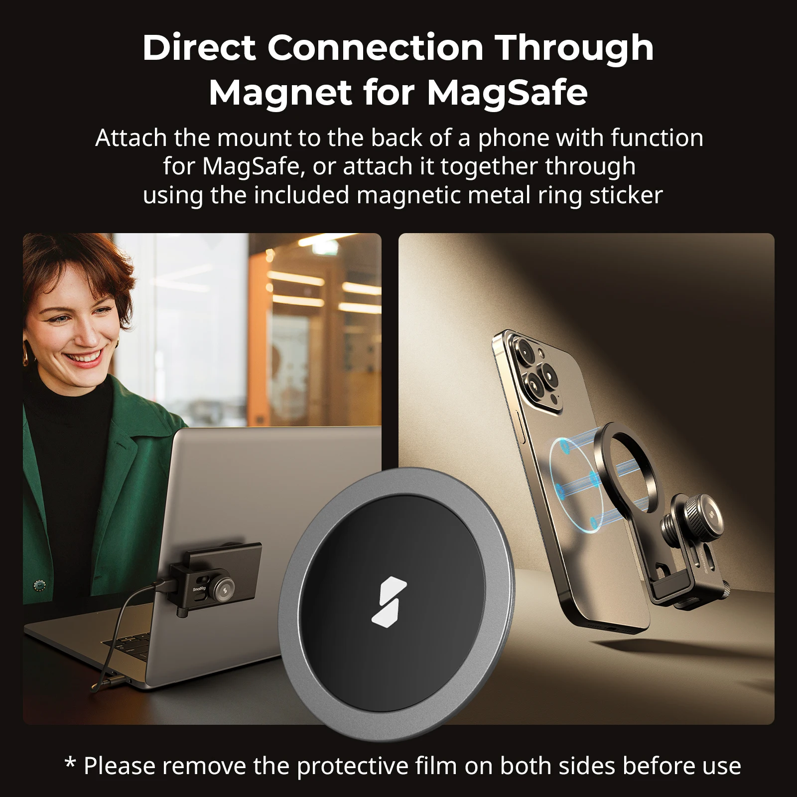 Smallrig 4779 PSSD Portable Hard Drive Clip Compatible with MagSafe and Cold Boot Cable Clip Suitable for Samsung T5 T7 Series