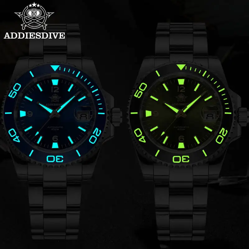 ADDIESDIVE High Quality Sapphire Automatic Watch Fashion Stainless Steel 20ATM Waterproof Diving Mechanical Watches For Men New
