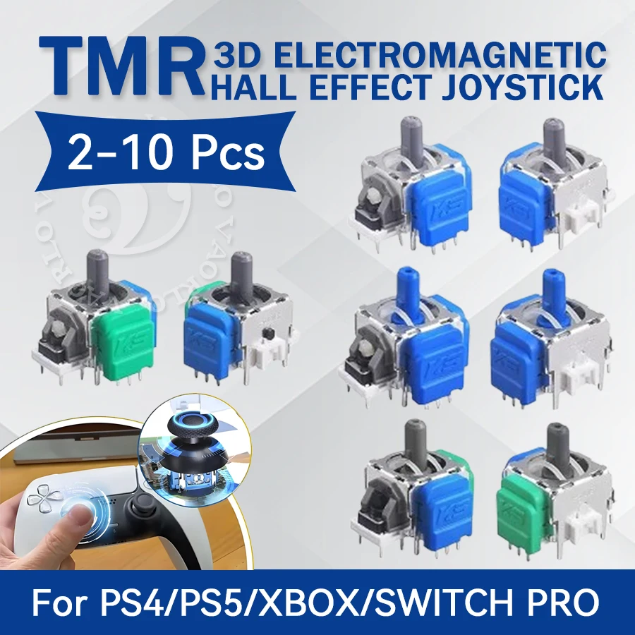 Pacote com 2 a 4 joysticks solenoides TMR para PS4/PS5/XBOX/SWITCH PRO//Kit de atualização de joystick para controle Xbox Elite, acessórios para sensor analógico 3D e controle de jogo