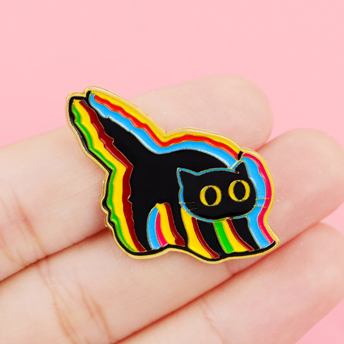 Thrilling Black Cat Enamel Pin Cute Brooch Pines Lapel Pins Badge on Backpack Clothing Accessories Fashion Jewelry Friends Gifts