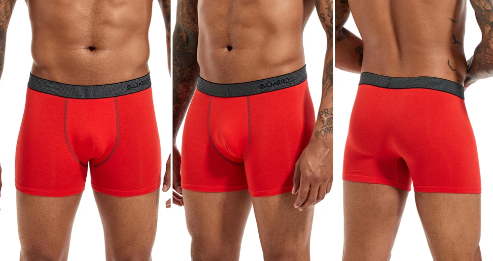 6 teile/paket Boxer Briefs Einfarbig Schlüpfer der Männer Baumwolle Unterwäsche Männer Unterhosen Brief Elastische Bund Mann Undrewear Shorts – Detail 10