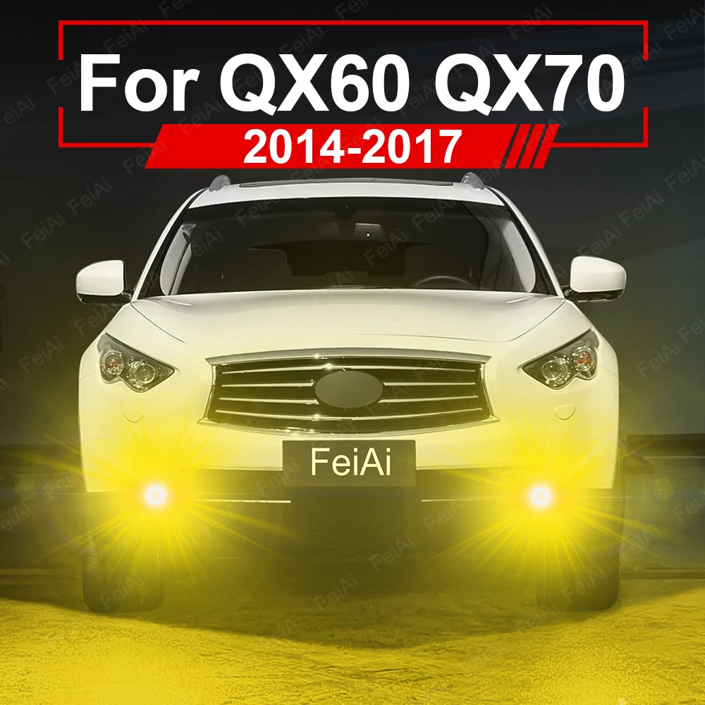 

For Infiniti QX60 QX70 Fog Lights Fog Light LED Bulb QX60 QX70 Accessories 2014 2015 2016 2017 LED Car Fog Lamp Yellow White