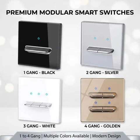 Glass Touch Switch Tempered Crystal Panel 1/2/3/4 Gang Wall Light Switches Sensitive LED Backlight Metal Push Button 110V 220V