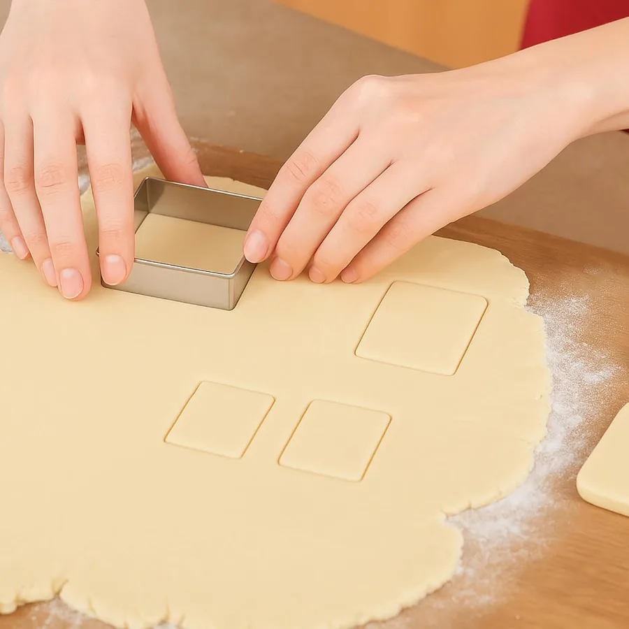 6PCS Square Ce Cutter Set Large Geometric Stainless Steel Baking Supplies for Hade Ces Square Plaque Ce Cutters Shapes Biscuit