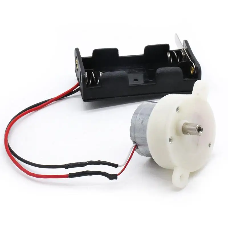 Mini DIY Electronic Motor Circuit Models Kit Black White 130 Motor Kit With 2xAA Battery Storage Case And Switch 16500 RPM