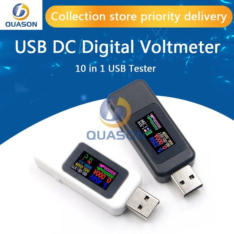 10 in 1 USB tester DC Digital voltmeter amperimetro current voltage meter amp volt ammeter detector power bank charger indicator