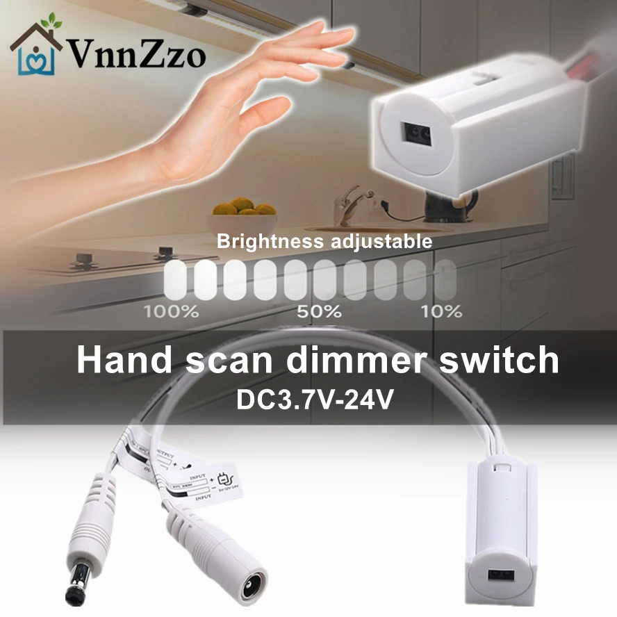 IR Hand Sweep Motion Sensor Smart Switch Dimmable DC5V 12V 24V Home Lighting Accessory Light Strip Bulb Control Dimming Switch