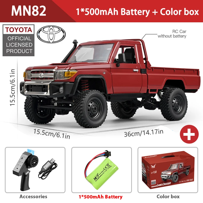 1:12 Volledige Schaal RC AUTO MN82 Verbeterde MN82 PRO Controleerbare Koplampen 2.4G 4WD Off-Road Auto Pick Up Truck speelgoed voor Kinderen Geschenken