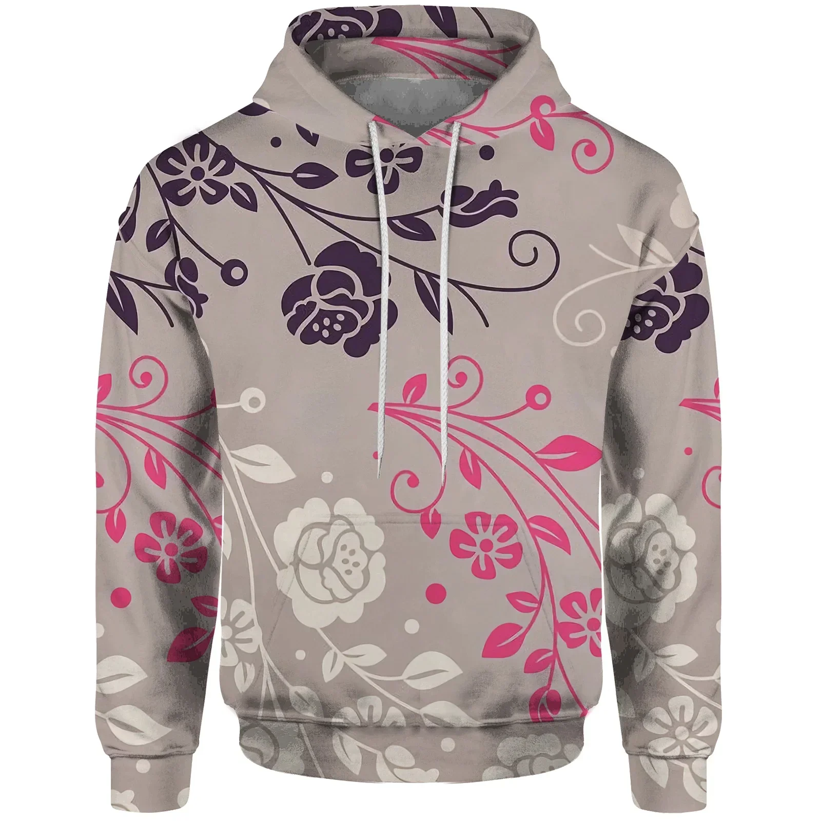 

New in Hoodies & Sweatshirts New Hoodie Men Autumn and Winter Flower Print Sweatshirt Male Clothes Solid Color Sweatshirt