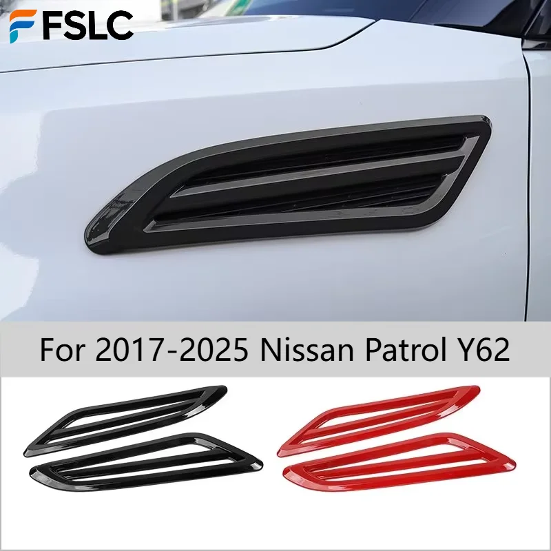 

For 2017-2025 Nissan Patrol Y62 Front Wheel Fender Air Vent Panel Side Body Decorative Cover Exterior Trim Accessories